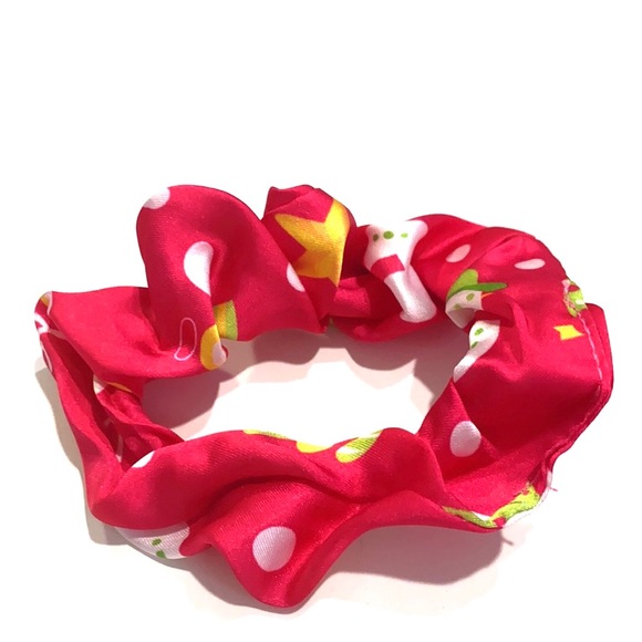 Christmas Holiday Scarf Scrunchie Ponytail Holder 2 in 1 Santa Tree - Picture 5 of 5